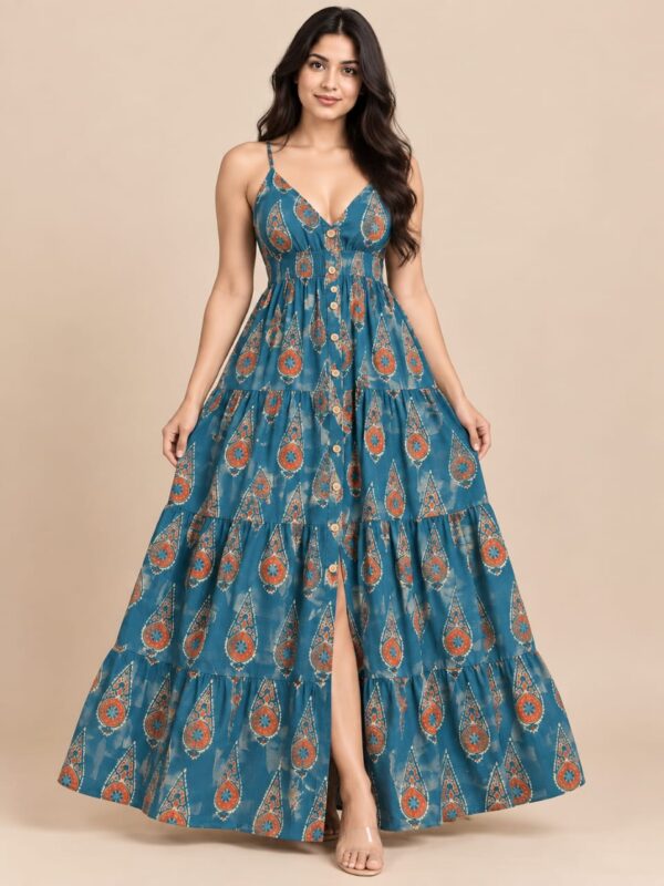 IMG-20260928-WA0009 Women’s Teal Blue Printed Tiered Maxi Dress