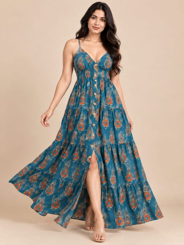 IMG-20260928-WA0013 Women’s Teal Blue Printed Tiered Maxi Dress