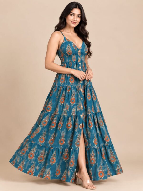 IMG-20260928-WA0014 Women’s Teal Blue Printed Tiered Maxi Dress