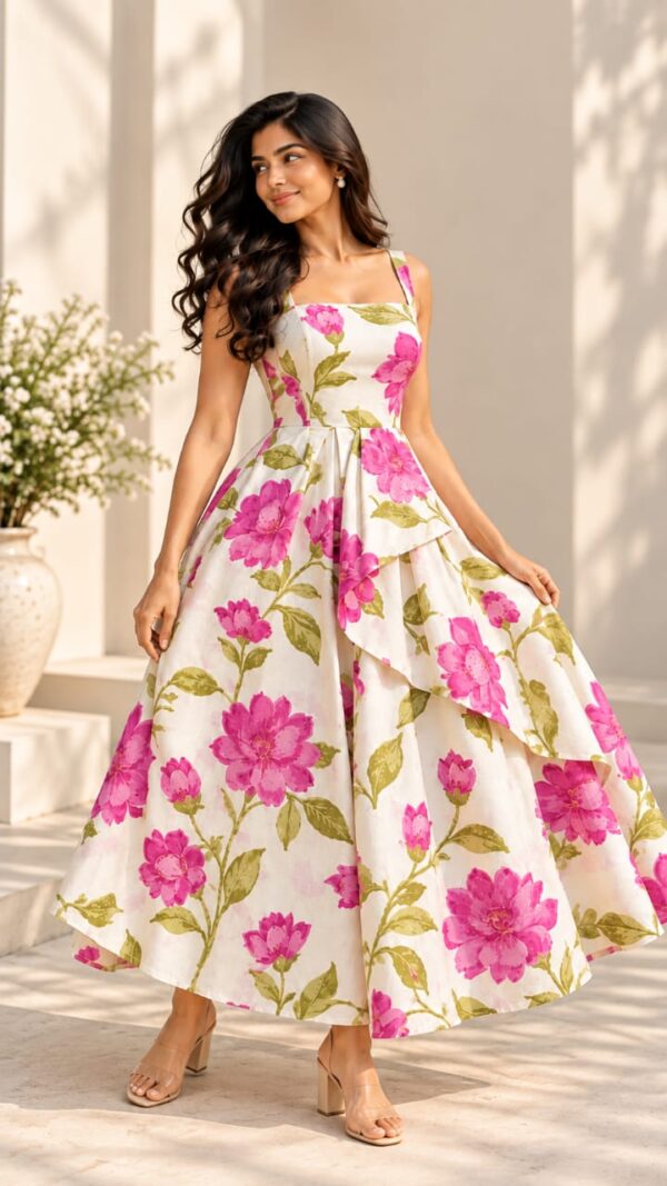 IMG-20260928-WA0016 Women’s Ivory Pink Floral Layered Maxi Dress