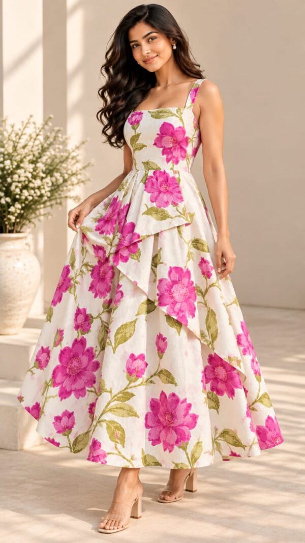 IMG-20260928-WA0021 Women’s Ivory Pink Floral Layered Maxi Dress