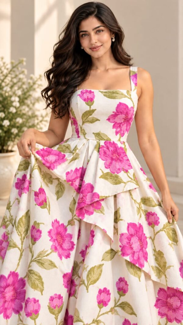 IMG-20260928-WA0022 Women’s Ivory Pink Floral Layered Maxi Dress