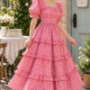 IMG-20260928-WA0025 Women’s Pink Gingham Tiered Maxi Dress