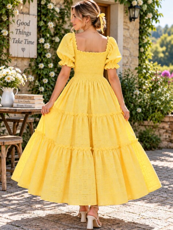 IMG-20260928-WA0036 Women’s Yellow Embroidered Tiered Maxi Dress