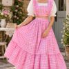 IMG-20260928-WA0043 Women’s Pink Gingham Crop Top & Maxi Skirt Set