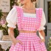 IMG-20260928-WA0044 Women’s Pink Gingham Crop Top & Maxi Skirt Set