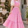 IMG-20260928-WA0046 Women’s Pink Gingham Crop Top & Maxi Skirt Set