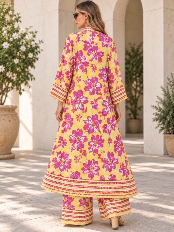IMG-20260928-WA0101 Women’s Yellow Pink Floral Three-Piece Co-Ord Set